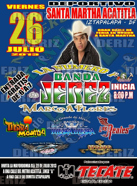 Banda Jerez el 26 de juli en Santa Martha Acatitla Iztapalapa